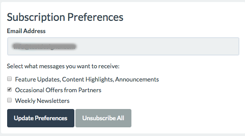 Multi interest unsubscribe